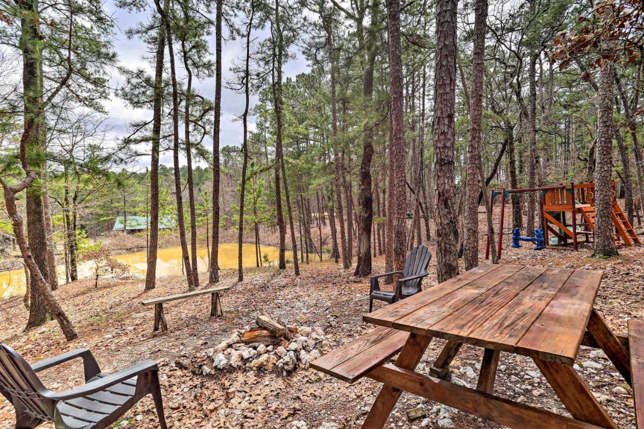 Authentic Log Cabin With Fire Pit, Pond, And More! Broken Bow Exterior photo